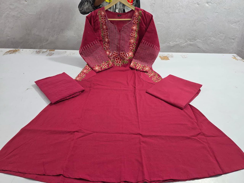 Cotton Kurti, Pant & Dupatta Set