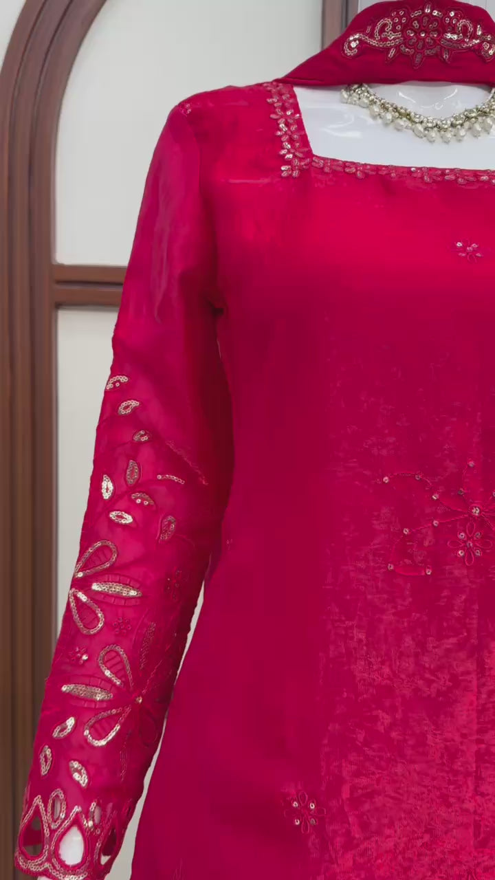 Ethnic Wear Designer Top, Bottom and Dupatta Set
