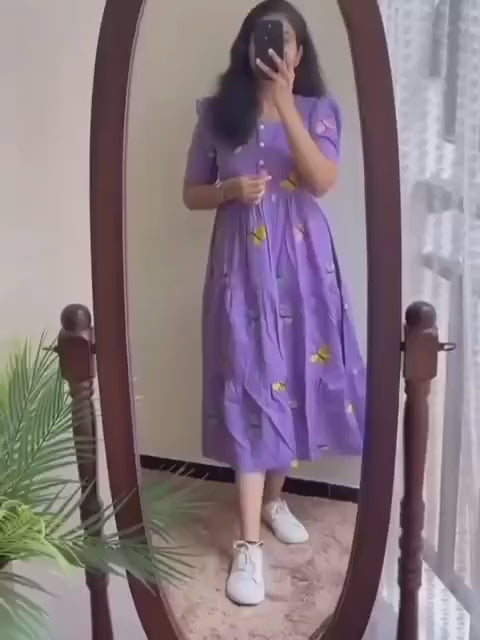 Printed Rayon Gown