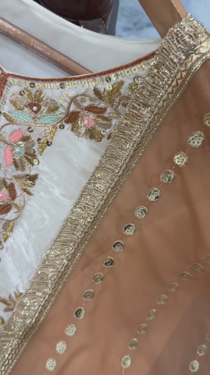 Designer Party Wear Top, Palazzo & Dupatta Set